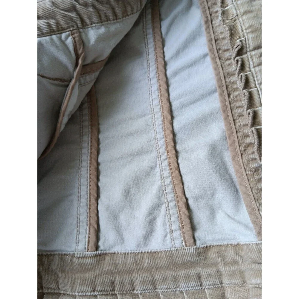 Chico's Jacket Women's 1/M Tan Corduroy Casual Pockets Open Front Cotton Blend